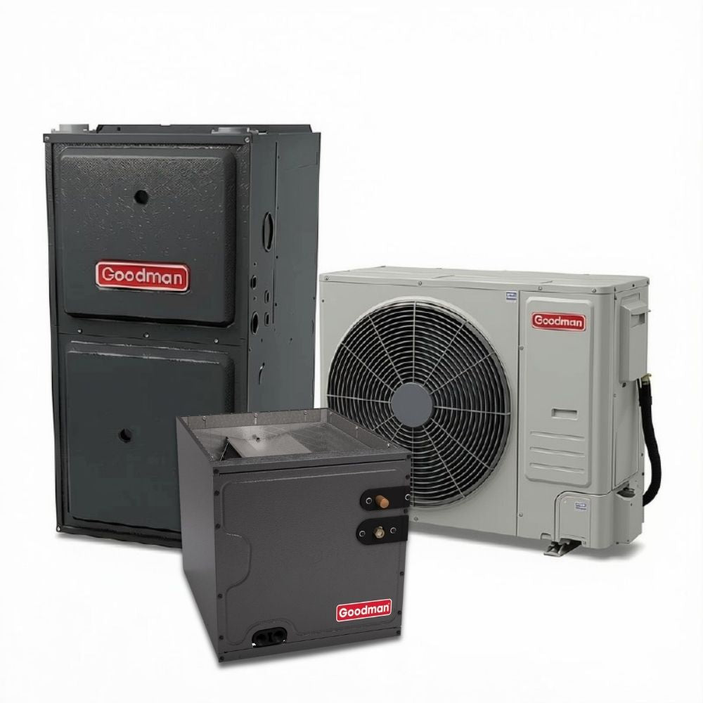 Goodman GXV6S - 2.5 Ton - Two-Stage - 17.5 SEER2 AC with GRVT80 - 80% AFUE variable speed Furnace - Horizontal Coil - Gas System - with install