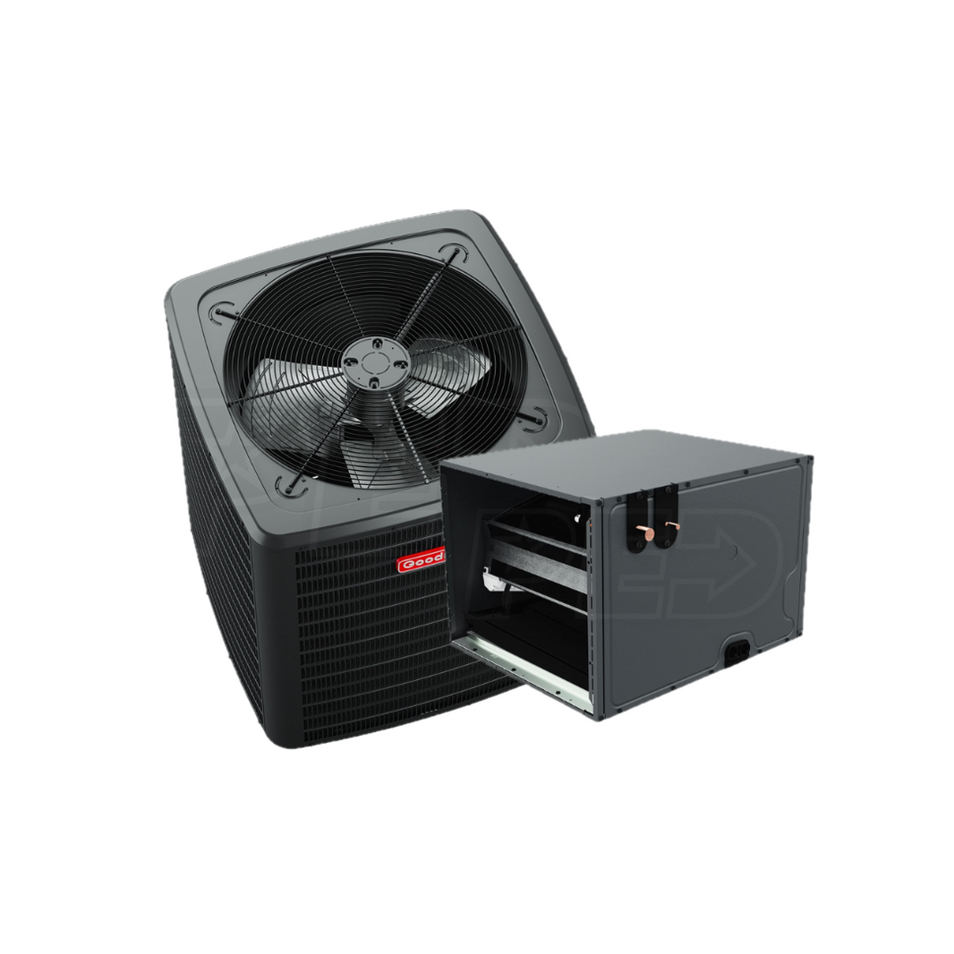 Goodman GLXT7C - 2 Ton - 17 SEER2 AC with CHPTA2426B3 Fan Coil - Two-Stage - Horizontal - Condenser and Coil - with install