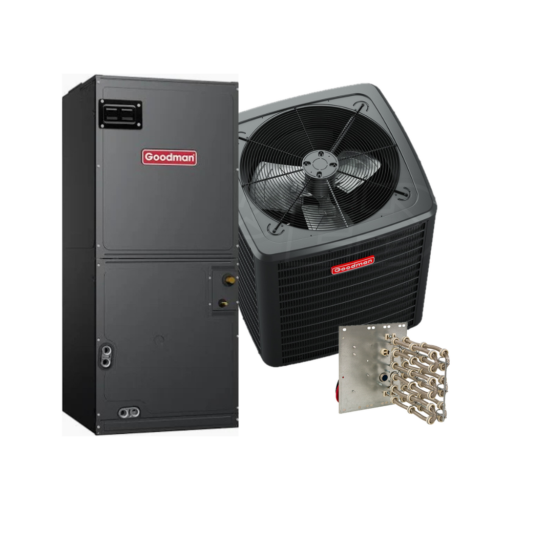 Goodman GLZS5 - 2.5 Ton - 15 SEER2 Heat Pump with AMST Air Handler - Single-Stage - Heat Pump System - with install