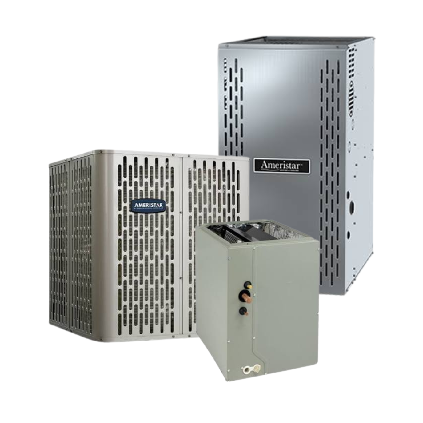 Ameristar A5AC4 - 5 Ton - 14.3 SEER2 AC with A801X - Two-Stage - 80% AFUE Furnace - Multi-Position Coil - Gas System - with install