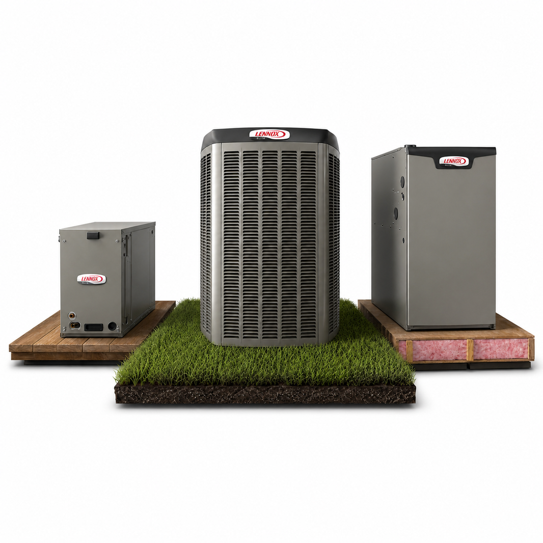 Lennox Elite EL22KCV - 5 Ton - 20 SEER2 AC with SLP99 - Modulating/Variable - 99% AFUE Furnace - Up-flow Coil - Gas System - with install