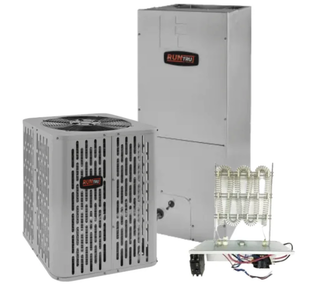RunTru - 15 SEER2 - 5 Ton - Single-Stage Heat Pump System with Variable Speed 42K-60K Air Handler - with install - Fort Worth TX Availability